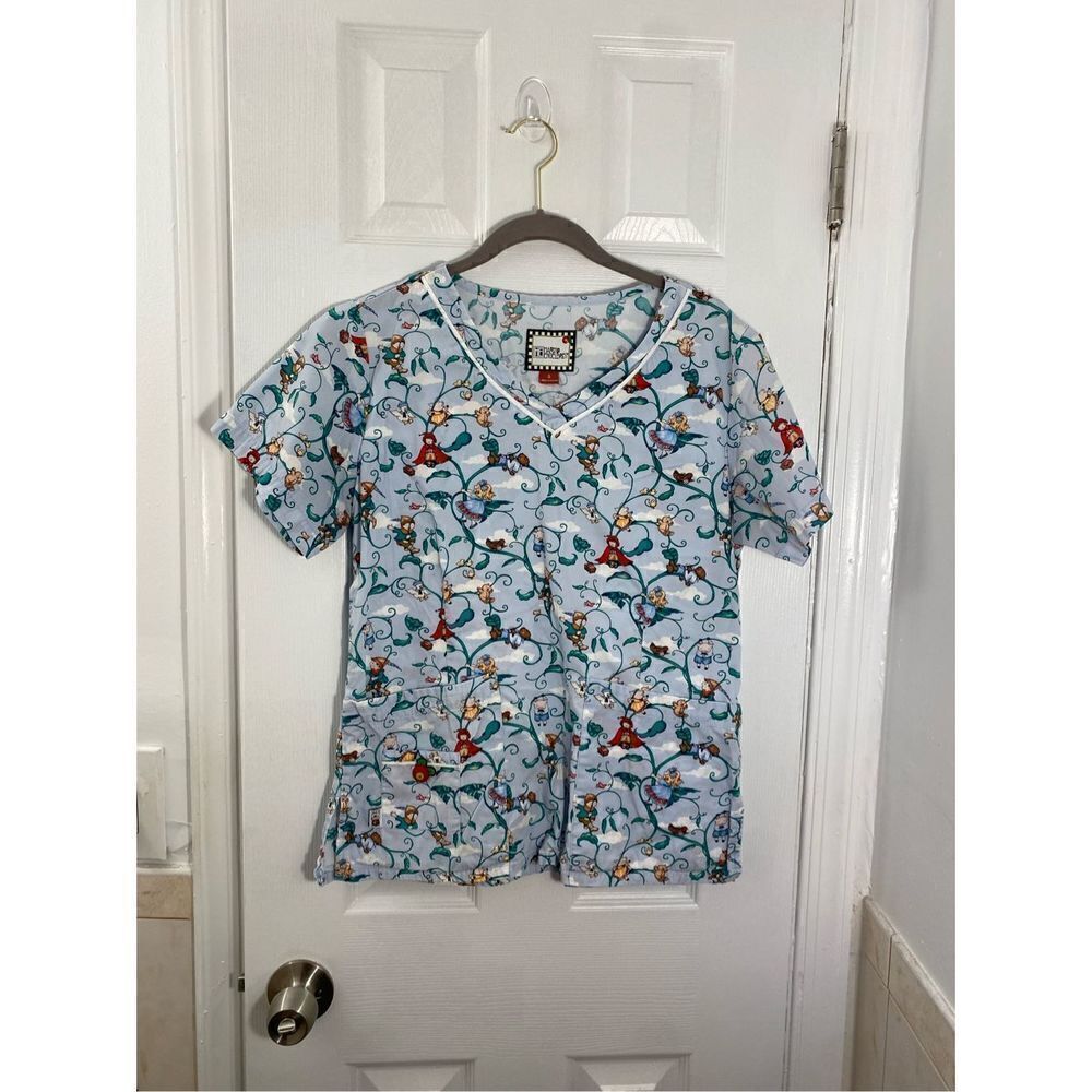 Mary Engelbreit women’s nursery rhymes, nursing scrub top s/small ￼